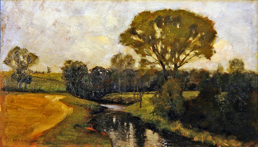 A Quiet Stream (oil on board)