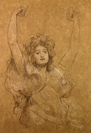 Study of a Dancing Girl (black & white chalk on paper)