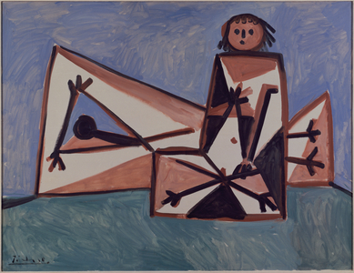 Man and woman on the beach, 1956 (oil on canvas)