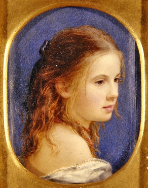 'Little Alice' Portrait of Alice Punchard, 1873 (oil on ivorine)