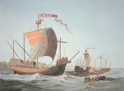 Ships of the Reign of Edward IV in 1482 (colour litho)