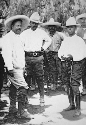Pancho Villa (on left) (b/w photograph)