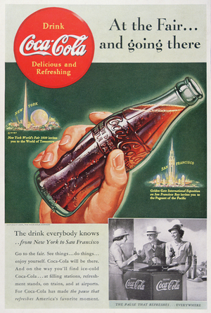 Advert for Coca-Cola, 1939 (colour litho)