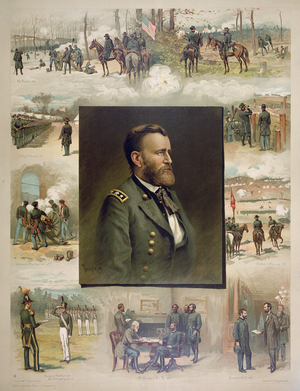Grant from West Point to Appomattox, 1885 (colour litho)
