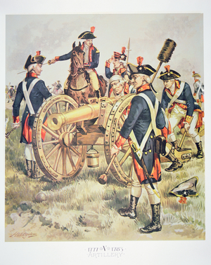 American Continental Army: Artillery Uniforms of 1777-83 (w/c on paper)