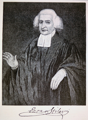 Ezra Stiles, after the painting by John Trumball (litho)