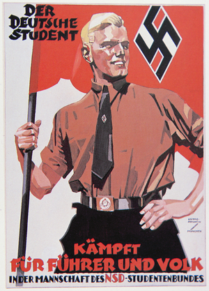 Nazi propaganda poster, 1935 (colour litho)