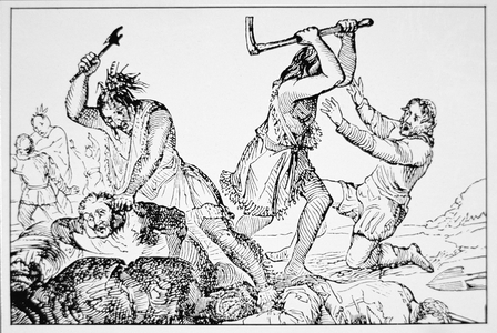 The Deerfield Massacre of 1704 (litho)