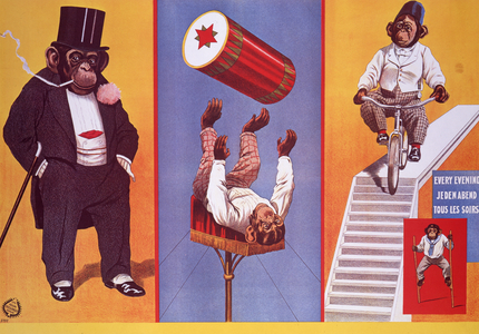 Poster advertising Moritz the chimpanzee, 1912 (lithograph)
