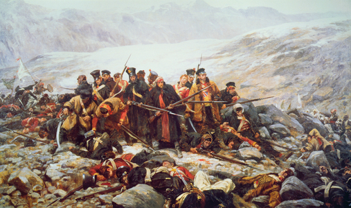 The Last Stand of the 44th Regiment at Gundamuck during the Retreat from Kabul, 1841, 1898 (oil on canvas)