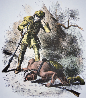 'Last of the Mohicans' by James Fenimore Cooper (1789-1851) 1826 (coloured engraving)