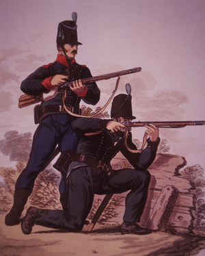 Riflemen (colour litho)
