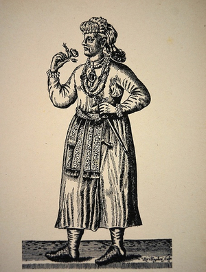 Portrait of the Great Mogol, illustration from 'Voyage to East India' (litho)