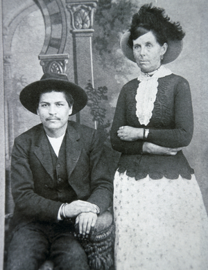 Belle Starr with her paramour 'Blue Duck' (b/w photo)