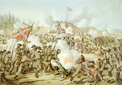 Assault on Fort Sanders, 29th November, 1863, engraved by Kurz & Allison, 1891 (colour litho)
