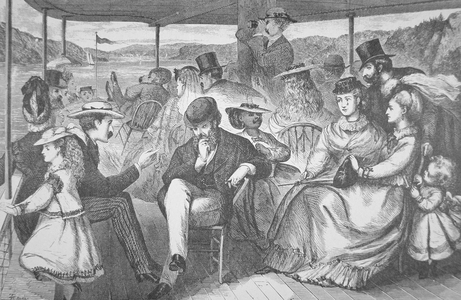 Trip on the Hudson River Steamer, 1868 (engraving)