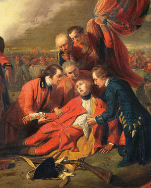 The Death of General Wolfe (1727-59), c.1771 (oil on panel) (detail of 153197)