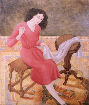 Girl Sewing, 1991