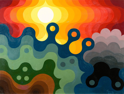 Sunset, 1985 (oil on wood)