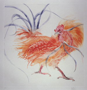 Flamboyant Cockerel, 2002 (monoprint)