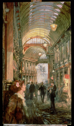 Leadenhall Market, 1996 (oil on gesso prepared board)