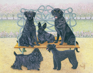 A seat in the park (acrylic on calico)