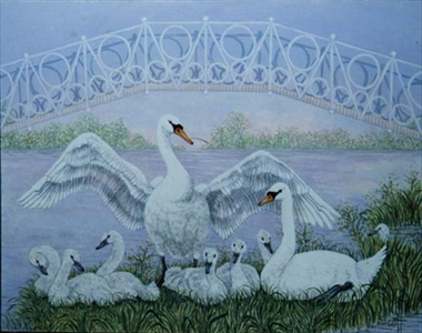 The Family Swan (acrylic)