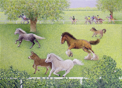 On the Gallop (oil on canvas)