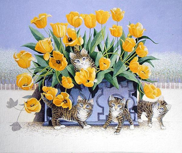 Tulip Time (acrylic on canvas)