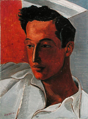 Man in white shirt, 1952 (oil on board)