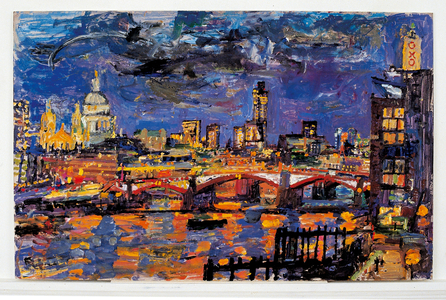 Blackfriars Bridge, night, 2000 (oil on board)