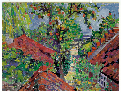 Apple tree, Maypole Green, 2003 (oil on board)