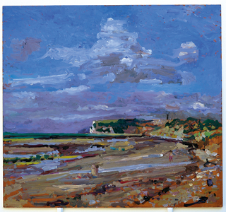 Bembridge Beach, August morning, 2003 (oil on board)