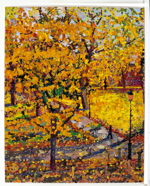 Yellow Tree, Highbury Fields, 2002 (oil on board)