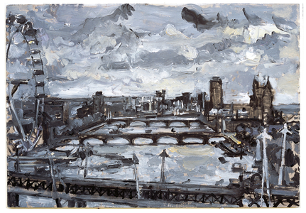 Study for The London Eye and Parliament, 2005 (oil on board)