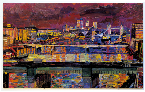 Night, east from Riverside House, 2003 (oil on board)