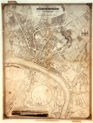 Plan of the Town and County of Newcastle Upon Tyne, and the Borough of Gateshead with their respective Suburbs, engraved by W.H.Liar, Edinburgh, published by T. Oliver, 1831 (engraving)