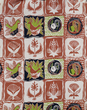 Curtain fabric, manufactured by Heal & Co., 1950s (printed linen) (see also 122494)