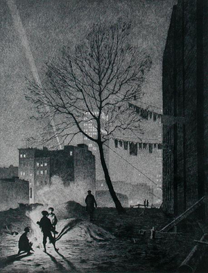 Tree, Manhattan, 1930 (drypoint)