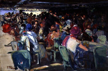 Cafe Scene (oil on board)