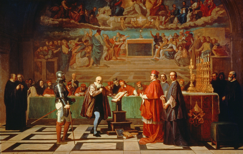 Galileo Galilei before members of the Holy Office in the Vatican in 1633, 1847 (oil on canvas)