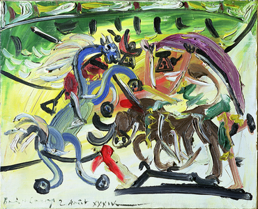 Bull Race, 1934 (oil on canvas)