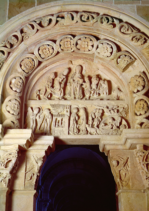 The Childhood of Christ, Tympanum of Right Portal, from the Nave, c.1125 (photo)