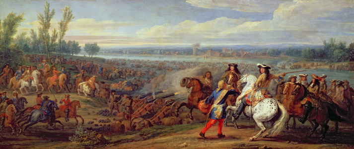 The Crossing of the Rhine, 12th June 1672 (oil on canvas)