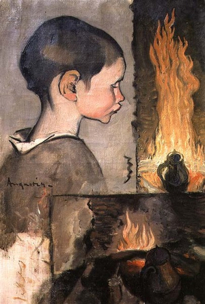 Profile of a child and a study of a still life
