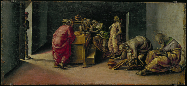 The Birth of St. John the Baptist (oil on panel)