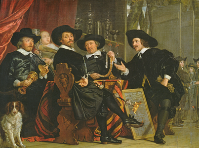 The Officials of the Company of Bowyers of St. Sebastian at Amsterdam, 1653 (oil on panel)