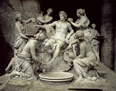 Apollo Tended by the Nymphs, intended for the Grotto of Thetis, executed with the assistance of Thomas Regnaudin (1622-1706) 1666-75 (marble)