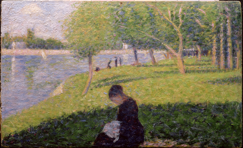 The seamstress, or Sunday at the Grande Jatte, study for 'A Sunday Afternoon on the Island of La Grande Jatte', c.1884-6 (panel) (see also 415)
