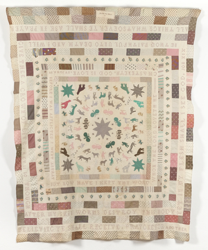 Cambridge Blue Coat School Coverlet, by the pupils of Blue Coat School, 1872 (textile)
